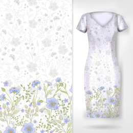 FLOWERS (pattern no. 5 green) / white - dress panel 