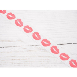 Grosgrain pink lips - 15mm