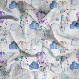 HOT AIR BALLOONS (COLORFUL TRANSPORT) - Cotton muslin