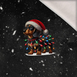 CHRISTMAS DOG PAT. 3 - panel (60cm x 50cm) brushed knitwear with elastane ITY