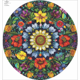 COLORFUL FLOWERS PAT.3 -  big circle skirt panel 