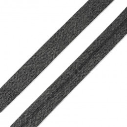 Waterproof Bias Binding Tape linen imitation 20 mm - dark grey