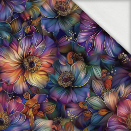 COLORFUL FLOWERS pat. 1 - looped knit fabric with elastane ITY