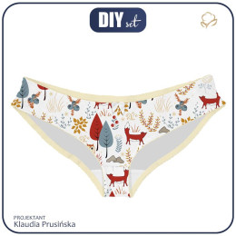 WOMEN'S PANTIES - FOREST FOLKLORE / white - S