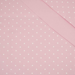 DOTS WHITE / light pink - single jersey TE210