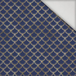 GOLDEN FISH SCALES pat. 2 (GOLDEN OCEAN) / dark blue - swimsuit lycra