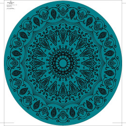 MANDALA pat. 6 / emerald -  big circle skirt panel 