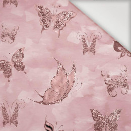 BUTTERFLIES (GLITTER BUTTERFLIES) / CAMOUFLAGE pat. 2 (rose quartz) - Nylon fabric PUMI