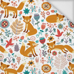 FOXES IN THE FORREST / white - looped knit 