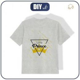 KID’S T-SHIRT (104/110) - LITTLE PRINCE / melange light grey - single jersey