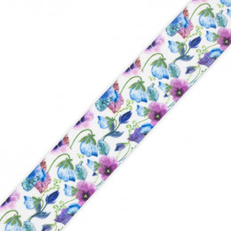 Smooth tape - PANSIES (BLOOMING MEADOW) / Choice of sizes