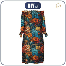 DRESS "CARMEN" - VINTAGE CHINESE FLOWERS pat. 1- sewing set