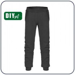 CHILDREN'S JOGGERS "LYON" (86/92) - GRAPHITE - looped knit fabric 