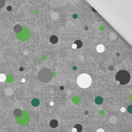 GREEN DOTSIES / ACID WASH GREY - Cotton woven fabric