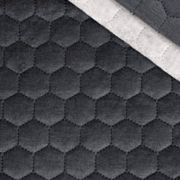 50cm GRAPHITE - Quilted honeycomb velour