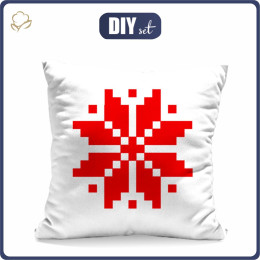 PILLOW 45X45 - ALPINE FLOWER / red - sewing set