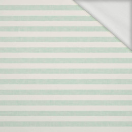 STRIPES 1x1 - acid ecru / acid mint - looped knit fabric