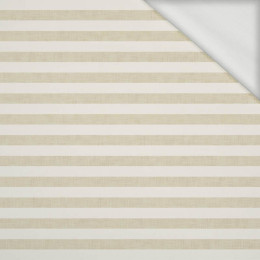 STRIPES 1x1 - acid ecru / acid  beige - looped knit fabric