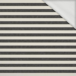 STRIPES 1x1 - acid ecru / acid black - looped knit fabric