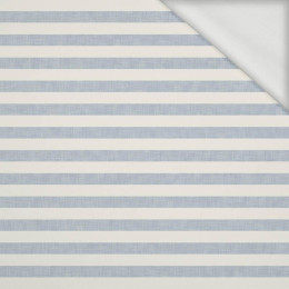 STRIPES 1x1 - acid ecru / acid blue - looped knit fabric