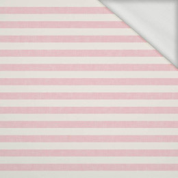 STRIPES 1x1 - acid ecru / acid pink - looped knit fabric