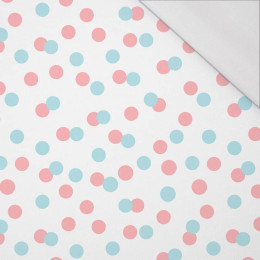 PASTEL DOTS / mint - salmon pink (PASTEL SKY) - single jersey with elastane 
