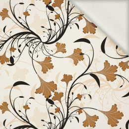LEAVES pat. 4 (gold) - viscose woven fabric