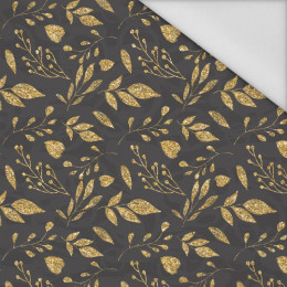 LEAVES pat. 11 (gold) / black - Waterproof woven fabric