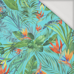 PALM LEAVES pat. 4 / light blue - Viscose jersey