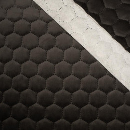 DARK GREY - Quilted honeycomb velour