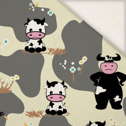 COWS ON BEIGE - Linen 100%