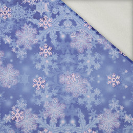 37cm SNOWFLAKES (Very Peri) - brushed knit fabric with teddy / alpine fleece