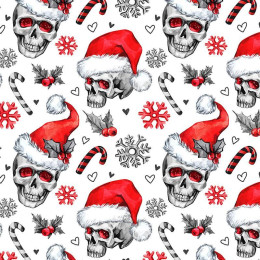 45CM CHRISTMAS SKULLS - Quilted nylon fabric 