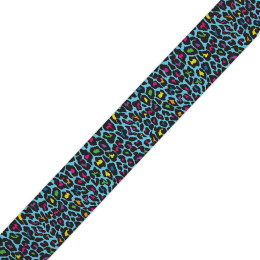 Woven printed elastic band - NEON LEOPARD PAT. 3 / Choice of sizes