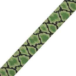 Woven printed elastic band - SNAKE'S SKIN PAT. 2 / green / Choice of sizes