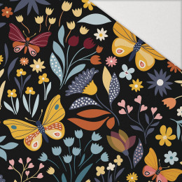 FOLK BUTTERFLIES / black - Hydrophobic brushed knit