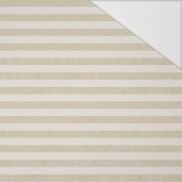 STRIPES 1x1 - acid ecru / acid beige  - Hydrophobic brushed knit