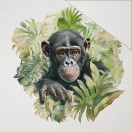 WATERCOLOR MONKEY - panel (75cm x 80cm) Hydrophobic brushed knit