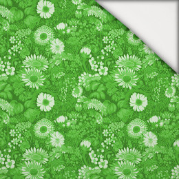 LIME GREEN / FLOWERS - light brushed knitwear