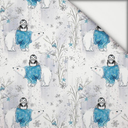 PENGUINS ON BEARS / white (ENCHANTED WINTER) - light brushed knitwear