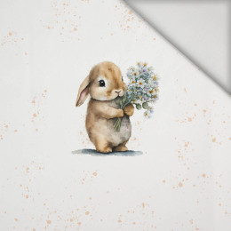 BUNNY WITH A BOUQUET OF FLOWERS - panel (60cm x 50cm) lycra 300g