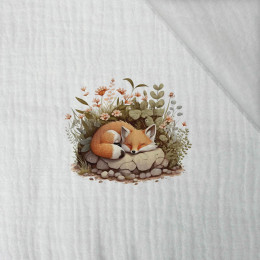 SLEEPING FOX - panel (40cm x 40cm) Cotton muslin