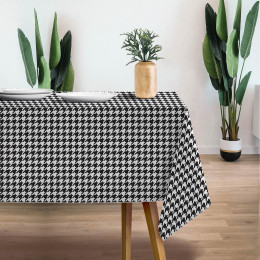 BLACK HOUNDSTOOTH / WHITE - Woven Fabric for tablecloths