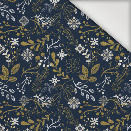 FOLK FLORAL pat. 1 / gold (FOLK FOREST) - Nylon fabric PUMI