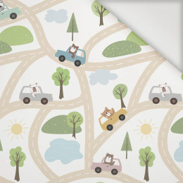 COLORFUL CARS / streets (CITY BEARS) - Nylon fabric Pumi