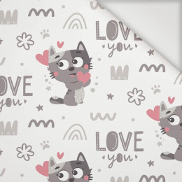 CATS / love you (CATS WORLD) / white - Nylon fabric PUMI