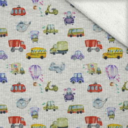 COLORFUL VEHICLES (COLORFUL TRANSPORT) / melange light grey - thick looped knit
