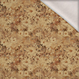 BEIGE / FLOWERS - brushed knitwear with elastane ITY