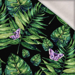 LEAVES AND INSECTS PAT. 4 (TROPICAL NATURE) / black - brushed knitwear with elastane ITY