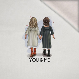 YOU & ME / girls -  PANEL (60cm x 50cm) brushed knitwear with elastane ITY